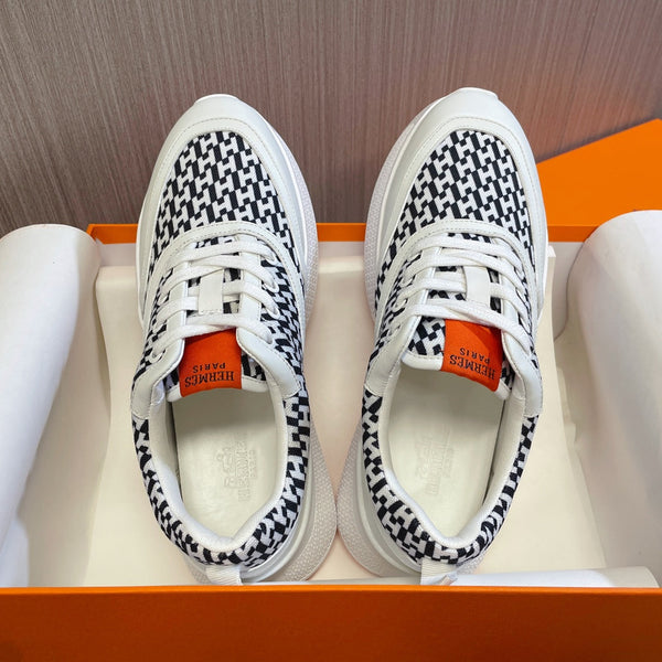 Sneaker HM Giga 50 H Nero Bianco Tela Pelle di capra bianca