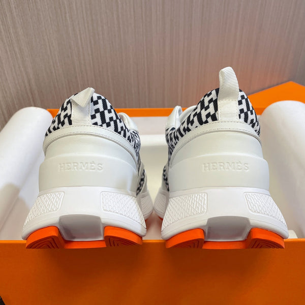 Sneaker HM Giga 50 H Nero Bianco Tela Pelle di capra bianca