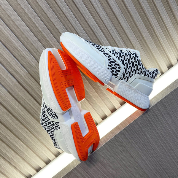 Sneaker HM Giga 50 H Nero Bianco Tela Pelle di capra bianca