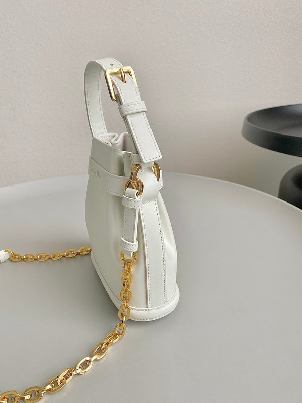 PICCOLO C'EST 18 IN PELLE DI VITELLO GOFFRATA CD BIANCA