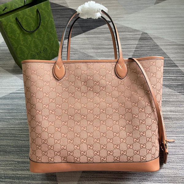 BORSA TOTE GG OPHIDIA GRANDE 40 IN TELA ROSA CHIARO
