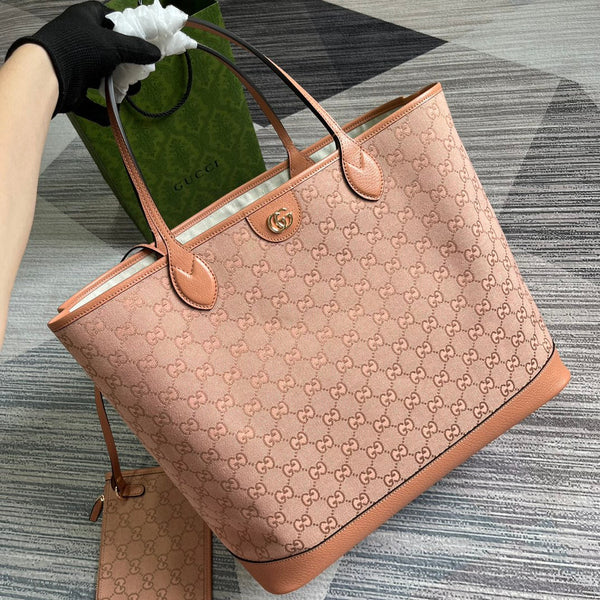 BORSA TOTE GG OPHIDIA GRANDE 40 IN TELA ROSA CHIARO