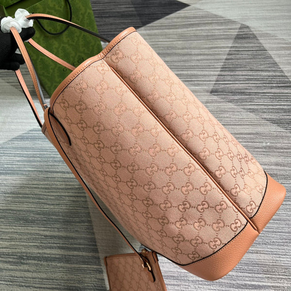 BORSA TOTE GG OPHIDIA GRANDE 40 IN TELA ROSA CHIARO