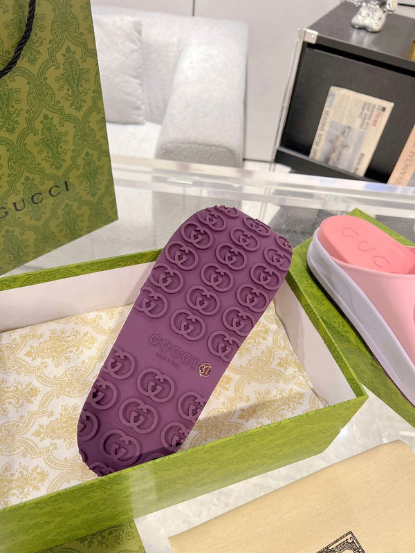 GC 25 Interlocking G 50mm Slide Sandal Pink Cowhide 292386