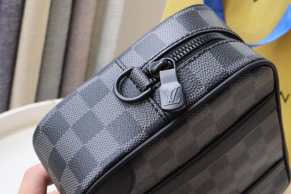 LV Pochette Kasai Clutches Damier Graphite Canvas 179401