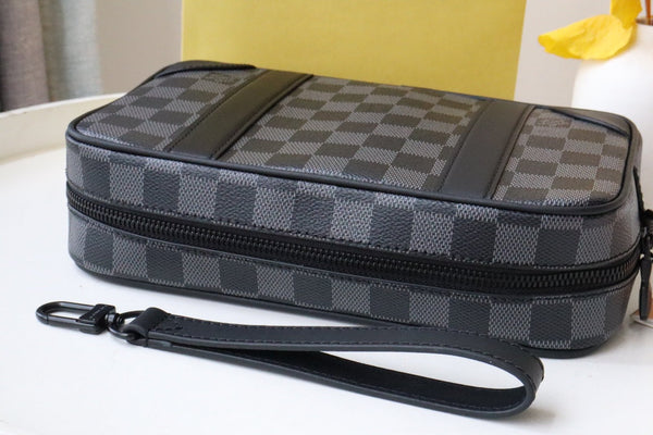 LV Pochette Kasai Clutches Damier Graphite Canvas 179401