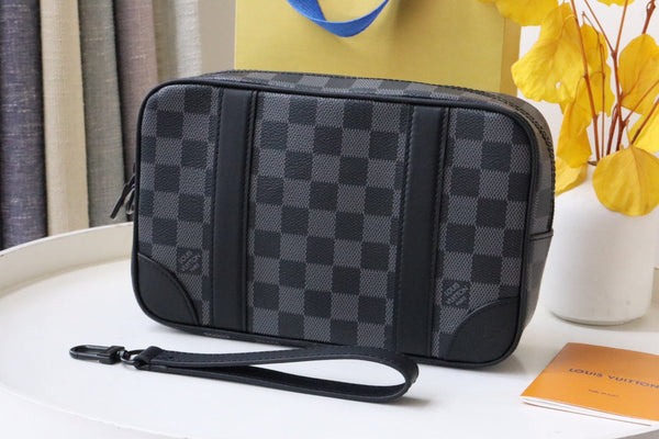 LV Pochette Kasai Clutches Damier Graphite Canvas 179401