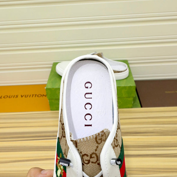 GG Men's ACE Mule Brown Sheepskin Canvas 522954