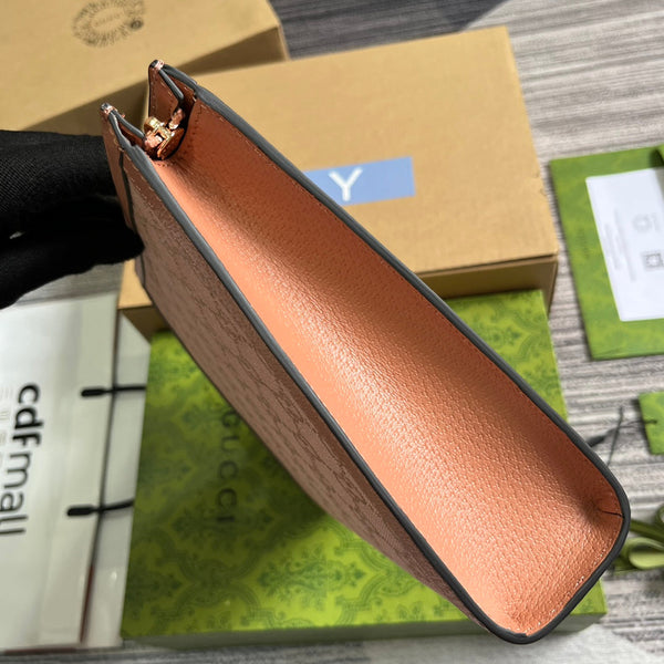 BORSA OPHIDIA GG 27 IN TELA ROSA CHIARO E PELLE DI VITELLO