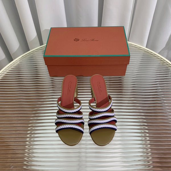 High Hee 60 Sprightly Charms Mule Sandal Olive Purple Navy Calfskin