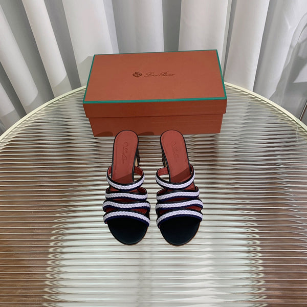 High Hee 60 Sprightly Charms Mule Sandal Black Purple Navy Calfskin