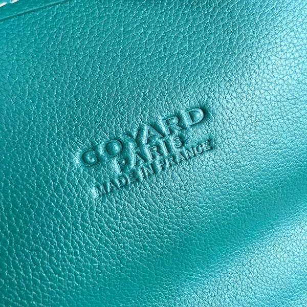 ZAINO SAINT LÉGER 35 IN TELA GOYARDINE VERDE E PELLE DI VITELLO CON PATCH CARTONI ANIMATI