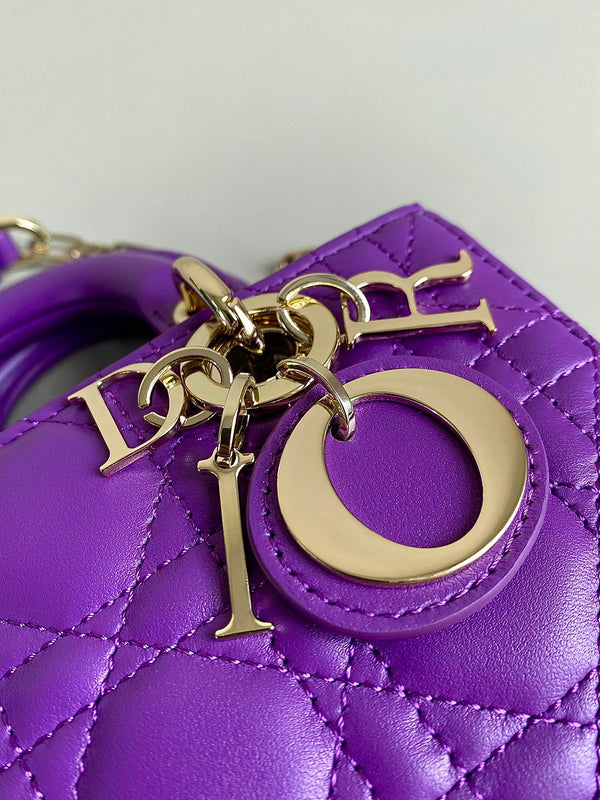 MINI BORSA D-JOY 17 IN PELLE DI AGNELLO VIOLA