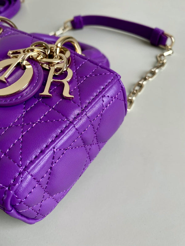 MINI BORSA D-JOY 17 IN PELLE DI AGNELLO VIOLA