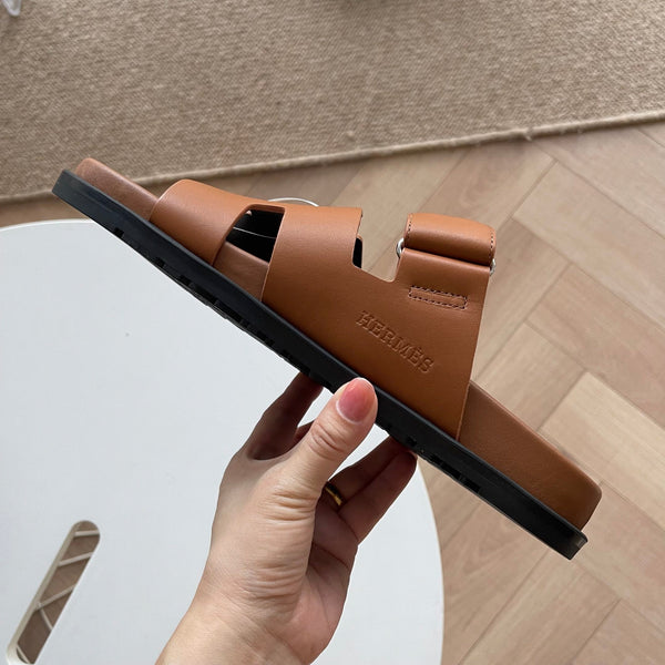 HM Men's Chypre Slide Marrone Pelle di vitello 538602