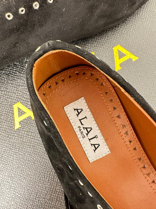 Alaia 25 Ballet Flats Black Suede 293240