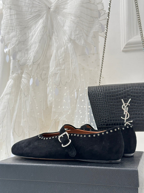 Alaia 25 Ballet Flats Black Suede 293240