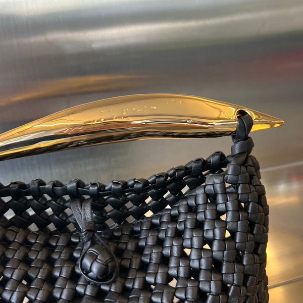 BORSA SARDINE 29 IN PELLE DI AGNELLO NERA