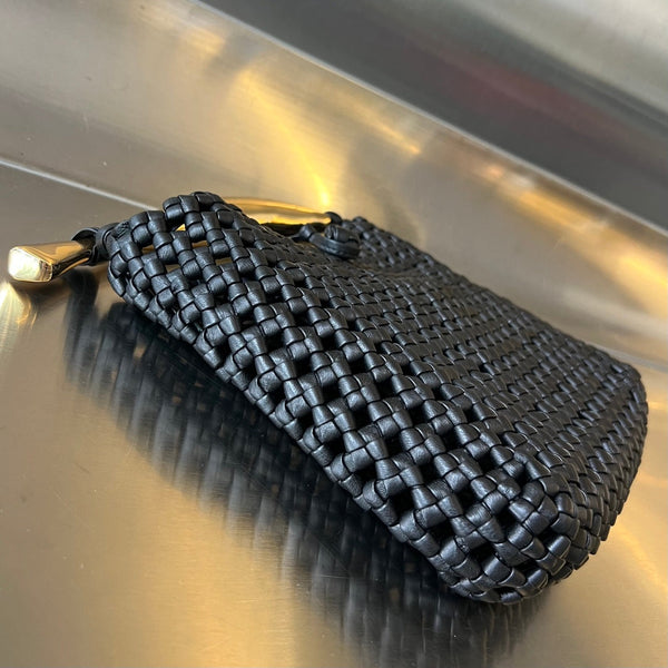 BORSA SARDINE 29 IN PELLE DI AGNELLO NERA