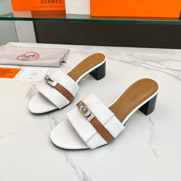 Sandalo Gigi 50 in pelle di vitello bianca e marrone