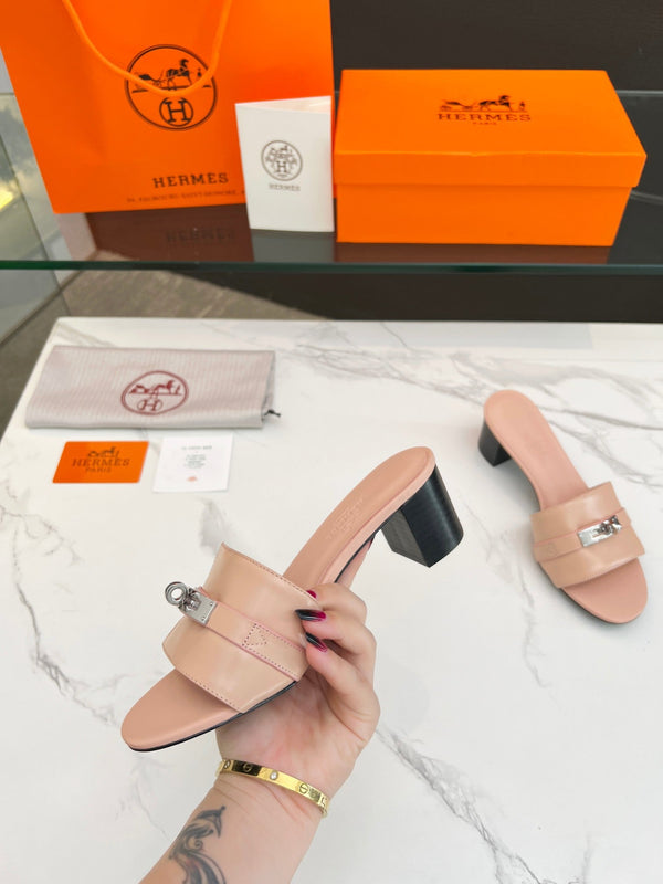 Gigi 50 Sandal Rose Cannelle Calfskin