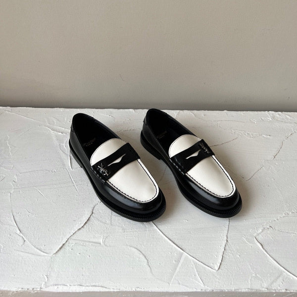 SL LE LOAFER PELLE DI VITELLO NERA E BIANCA