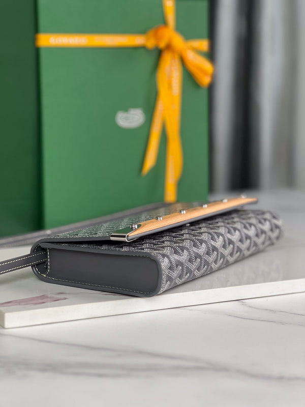 POCHETTE MONTE-CARLO PM 25 IN TELA GOYARDINE GRIGIA