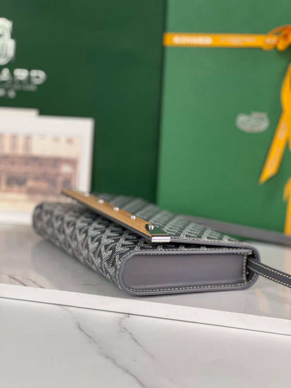 POCHETTE MONTE-CARLO PM 25 IN TELA GOYARDINE GRIGIA