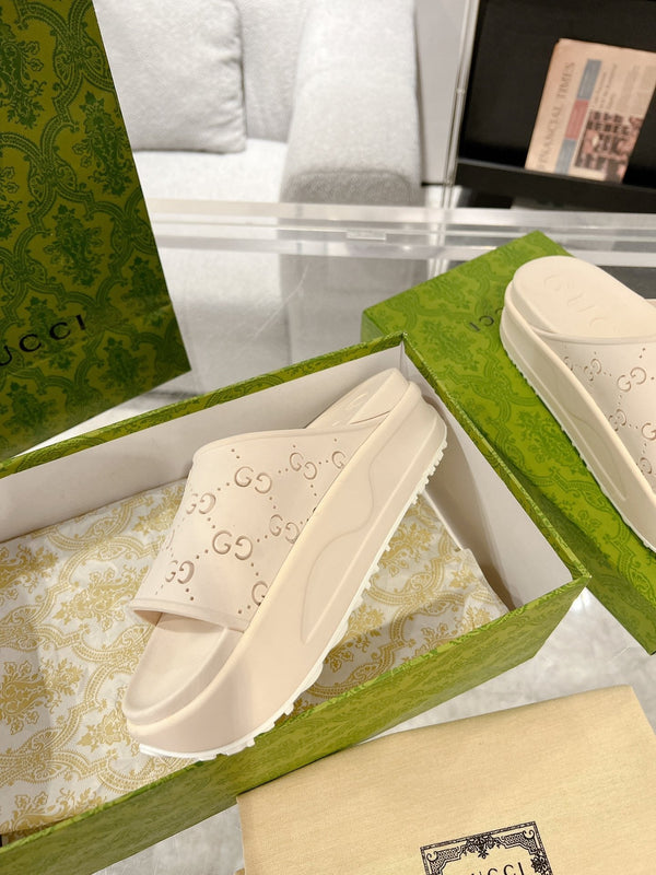 GC 25 50mm Monogram Slide Sandal Beige Cowhide 292393