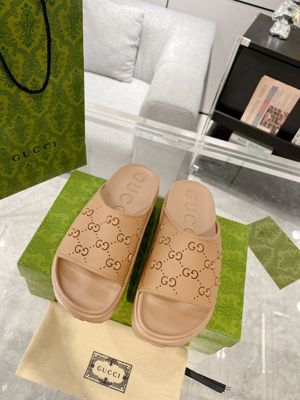 GC 25 50mm Monogram Slide Sandal Brown Cowhide 292395