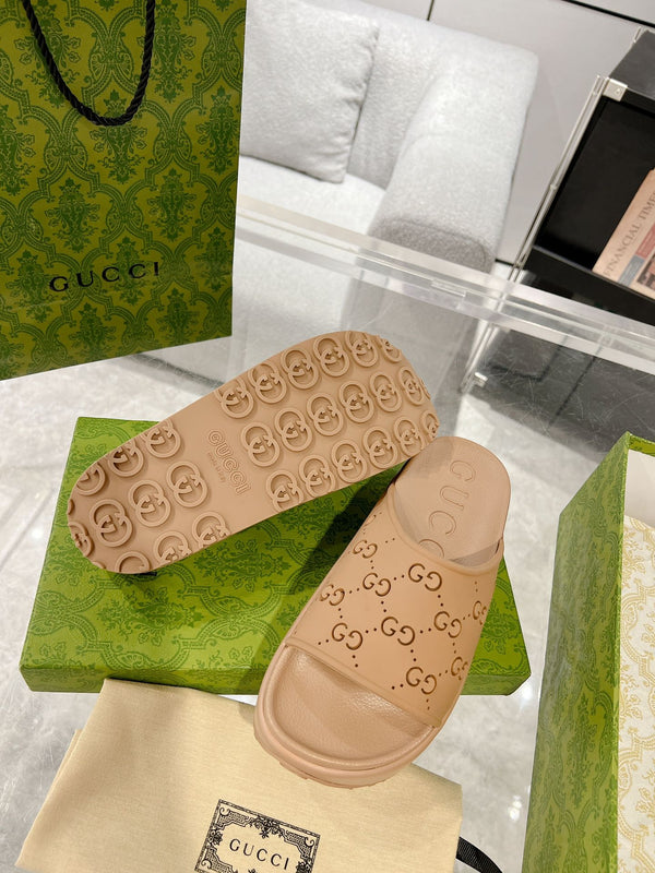 GC 25 50mm Monogram Slide Sandal Brown Cowhide 292395