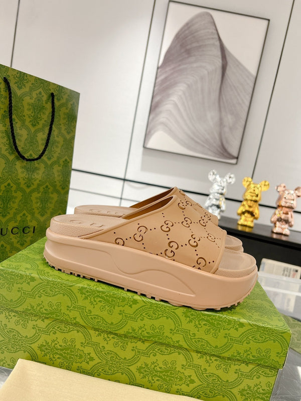 GC 25 50mm Monogram Slide Sandal Brown Cowhide 292395