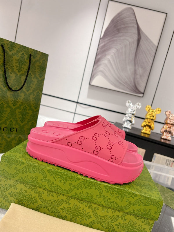 GC 25 50mm Monogram Slide Sandal Pink Cowhide 292396