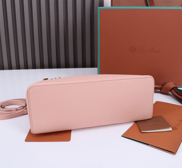 EXTRA BAG L27 IN BLUSH PINK GRAINED CALFSKIN WITH SILVER HARDWARE