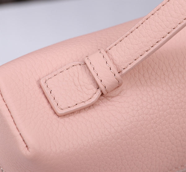 EXTRA BAG L27 IN BLUSH PINK GRAINED CALFSKIN WITH SILVER HARDWARE