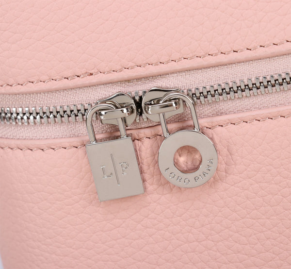 EXTRA BAG L27 IN BLUSH PINK GRAINED CALFSKIN WITH SILVER HARDWARE
