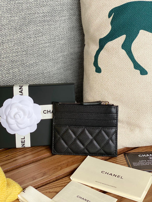 CC A84105 Coin Case Black Sliver Metal Caviar 240729