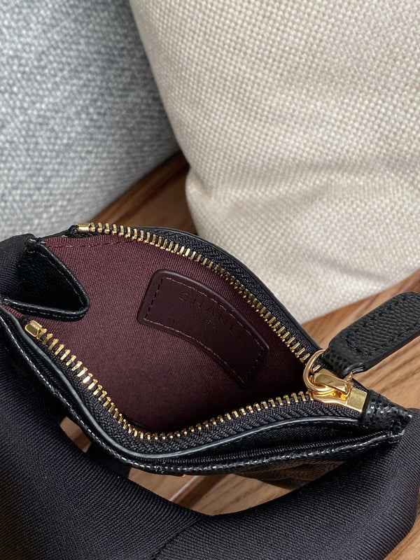 CC A84105 Coin Case Black Gold Metal Caviar 240745