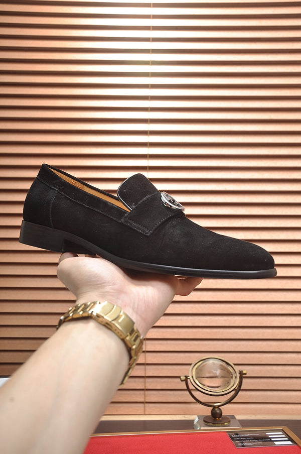 GG Men's Loafer Black Embossed Cowhide 484785