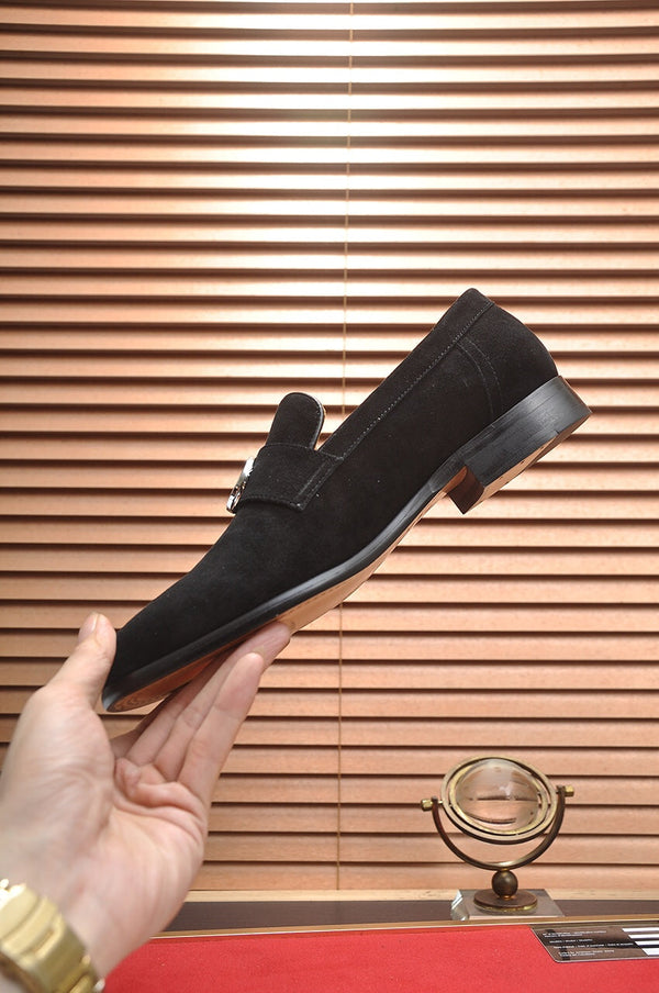 GG Men's Loafer Black Embossed Cowhide 484785