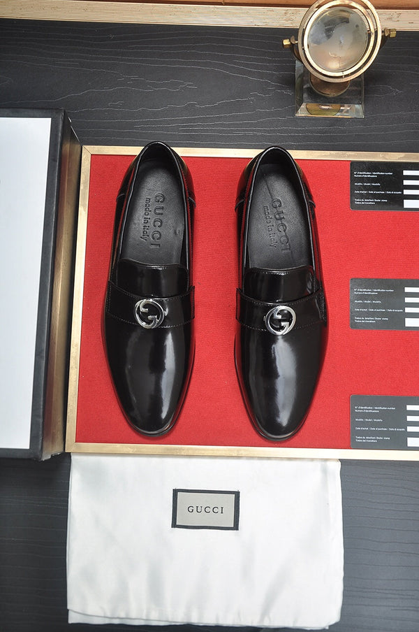 GG Men's Loafer Black GG Silver Patent Leather 552798