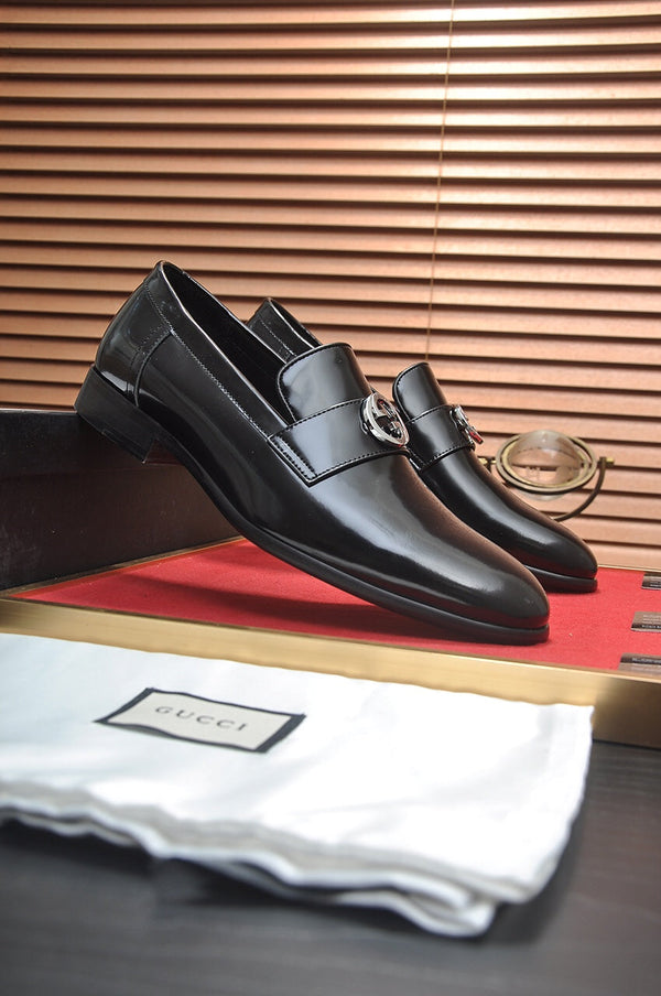 GG Men's Loafer Black GG Silver Patent Leather 552798