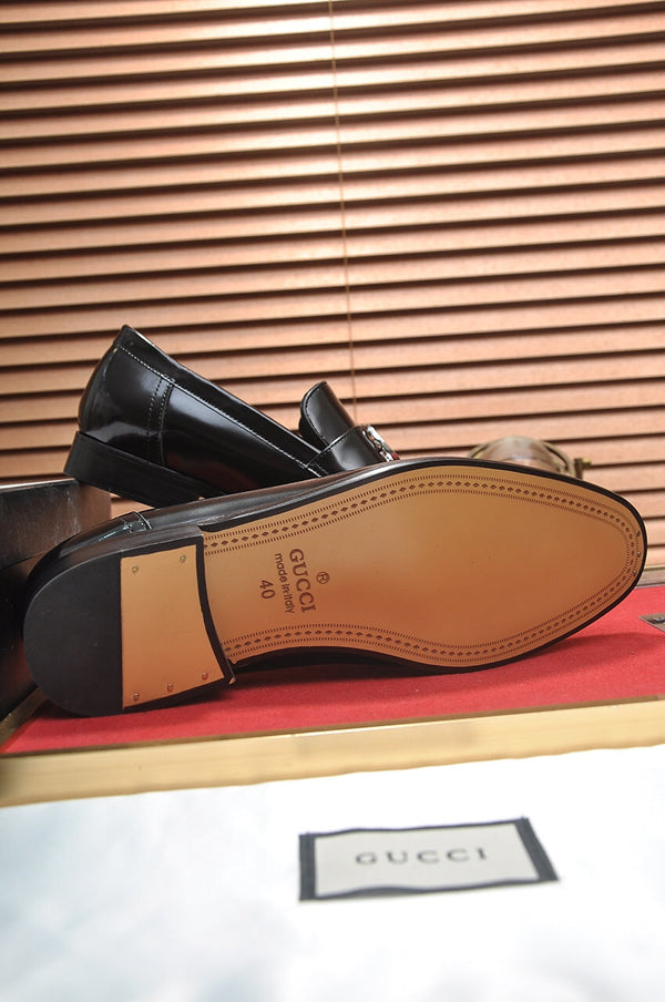 GG Men's Loafer Black GG Silver Patent Leather 552798