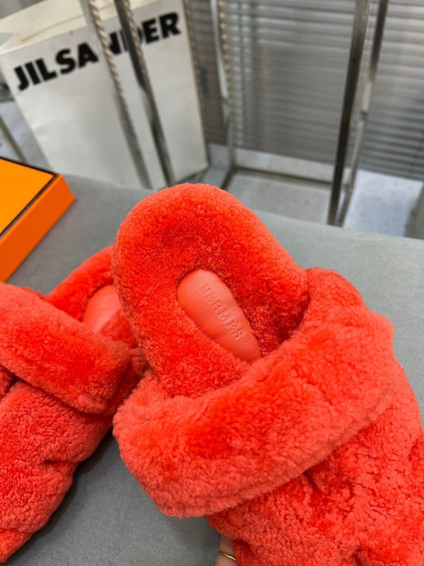 HM Chypre Sandal Red Orange Fleece Wool 953868