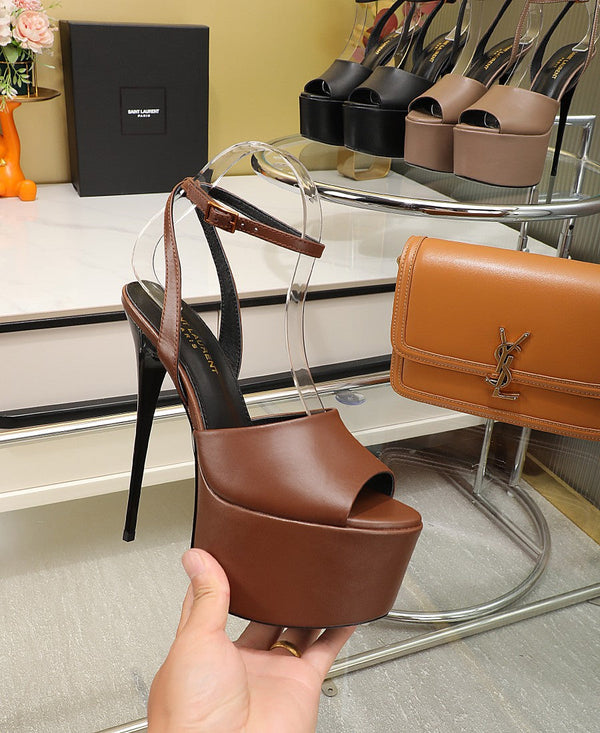SL SUPER HIGH HEELS SANDAL RUSSET CALFSKIN