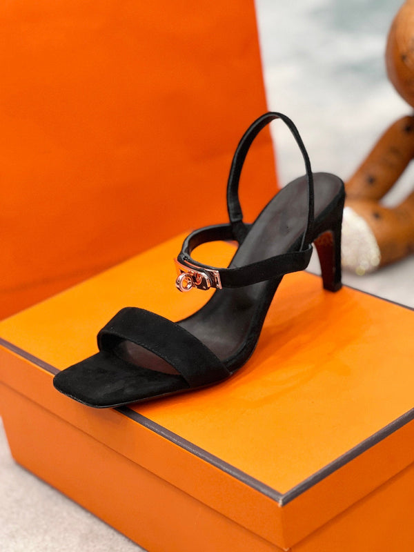 Glamour 75 Sandal Black Suede