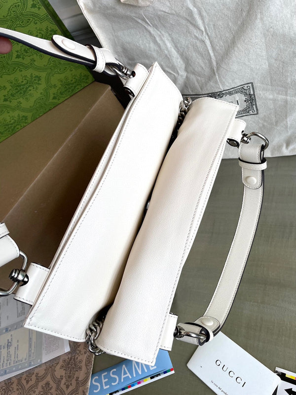 BORSA BLONDIE TOTE 30 IN PELLE DI VITELLO BIANCA CON FERRAMENTA IN ARGENTO