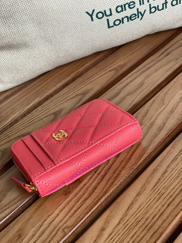 CC 22A Zippy Coin Purse Pink Caviar GHW 223902