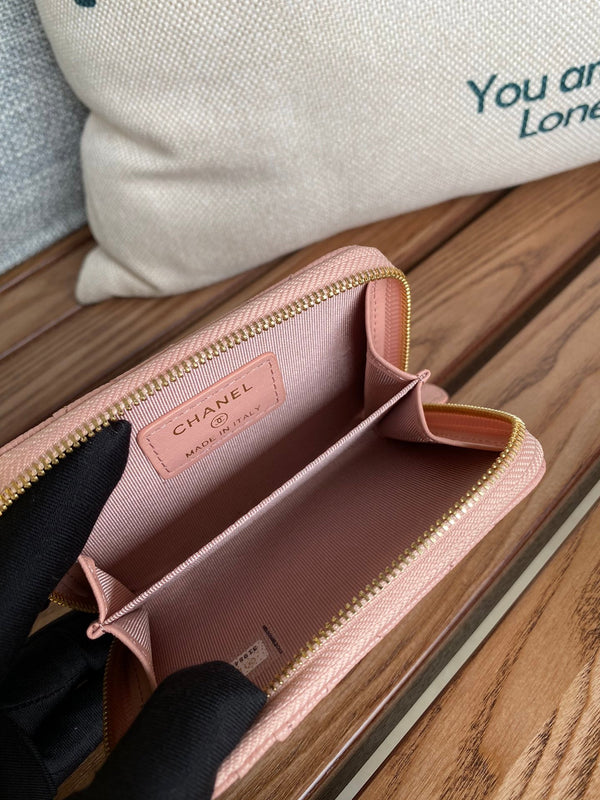 CC 22A Zippy Coin Purse Light Pink Caviar GHW 223906