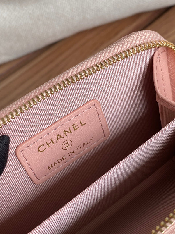 CC 22A Zippy Coin Purse Light Pink Caviar GHW 223906